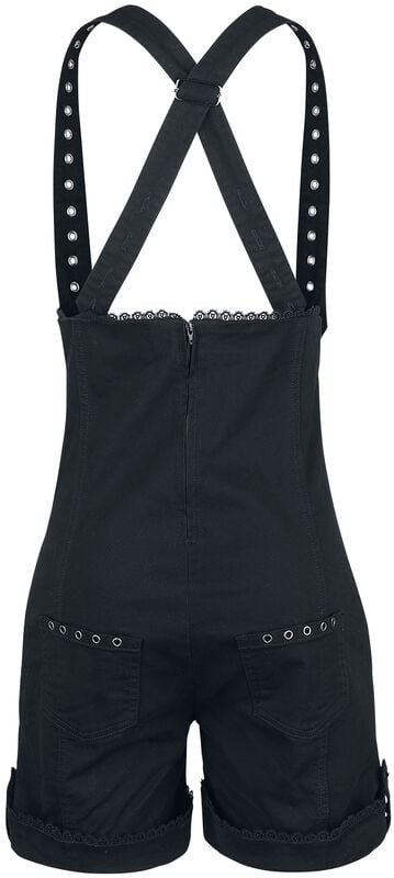 Gothicana By Emp "Gothic Dungarees" Shorts Black By Gothicana By EMP
