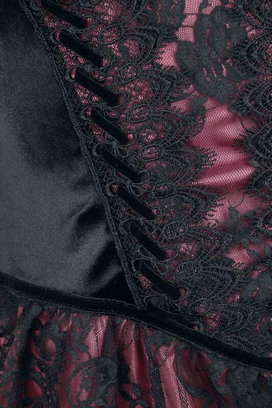 Gothicana By Emp "Gothic Mini Dress" Mini Dress Black-pink By Sinister Gothic