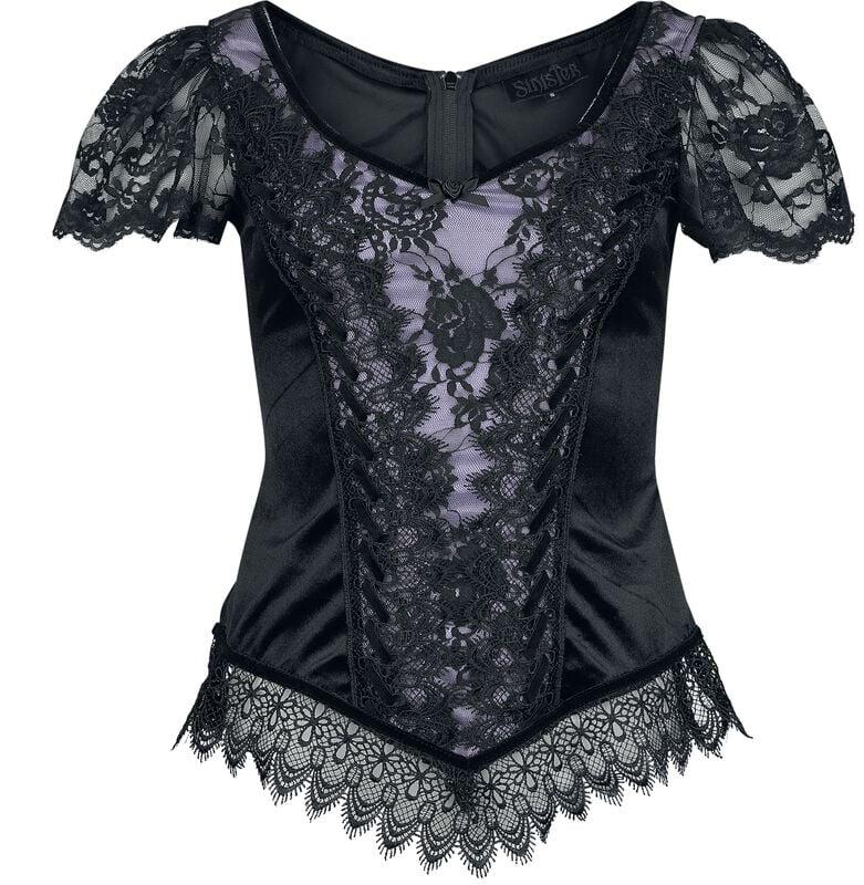 gothicana by emp "Gothic Top" T-Shirt black-lilac by Sinister Gothic