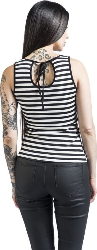 Gothicana By Emp "ALICE" Top Black-white By Forplay
