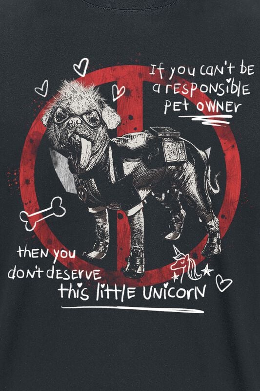 Gothicana By Emp "Dogpool" T-Shirt Black By Deadpool