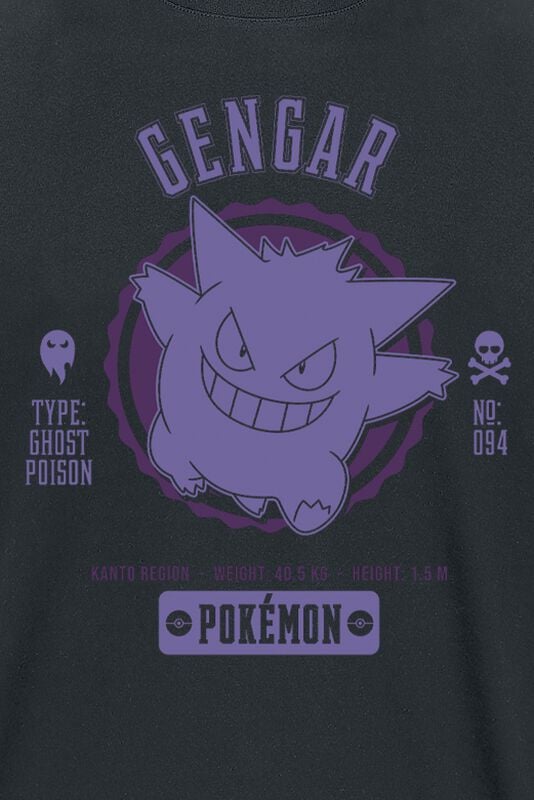 Gothicana By Emp "Gengar" T-Shirt Black By Pokémon