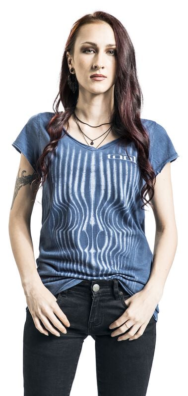 Gothicana By Emp "Grid Skull" T-Shirt Blue By Tool