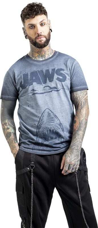 Gothicana By Emp "Jaws - Poster" T-Shirt Blue By Jaws