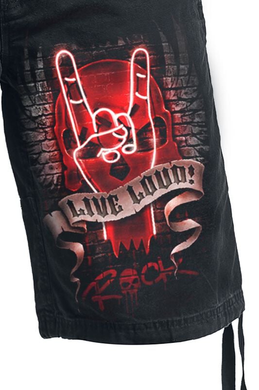 Gothicana By Emp "Live Loud" Shorts Black By Spiral