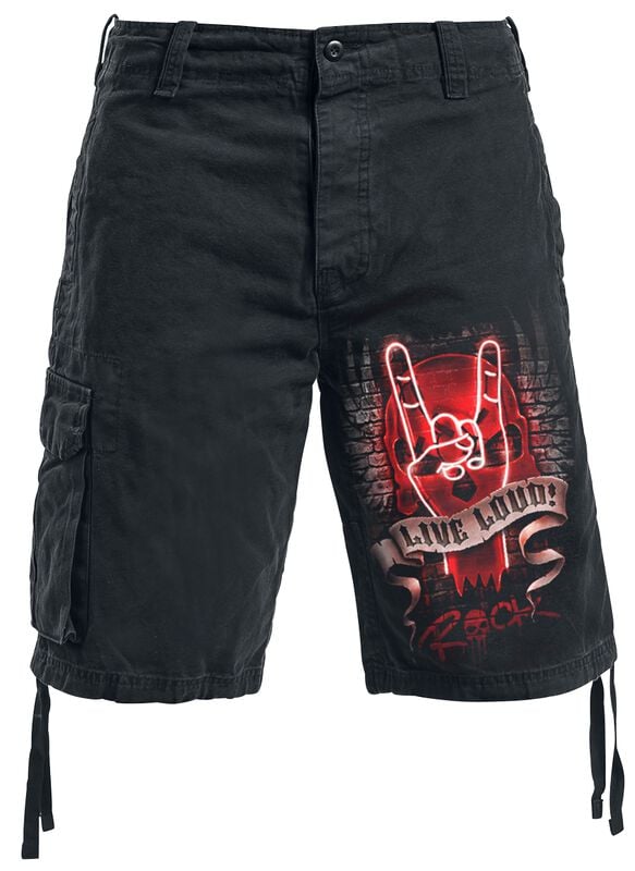 gothicana by emp "Live Loud" Shorts black by Spiral