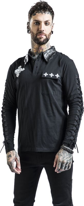 Gothicana By Emp "Gothicana X Anne Stokes Long-sleeved Top" Long-sleeve Shirt Black By Gothicana By EMP
