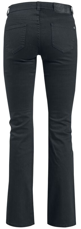 Gothicana By Emp "Grace - Black Jeans With Turn-Up" Jeans Black By Black Premium By EMP