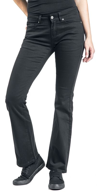 Gothicana By Emp "Grace - Black Jeans With Turn-Up" Jeans Black By Black Premium By EMP