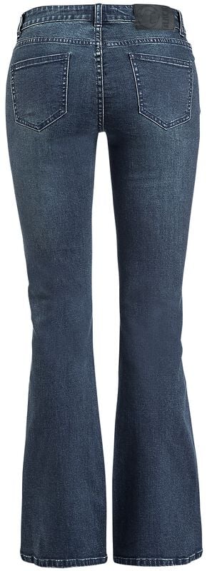 Gothicana By Emp "Grace - Dark Blue Jeans With Flare" Jeans Blue By Black Premium By EMP