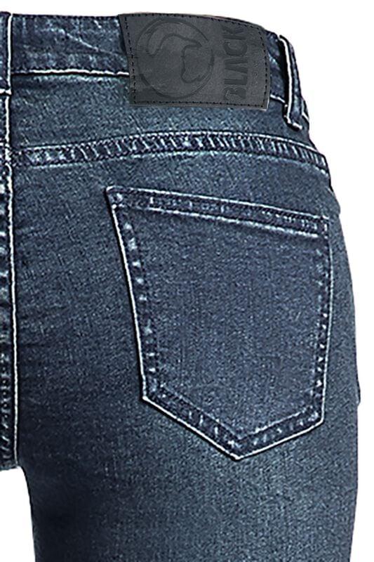 Gothicana By Emp "Grace - Dark Blue Jeans With Flare" Jeans Blue By Black Premium By EMP