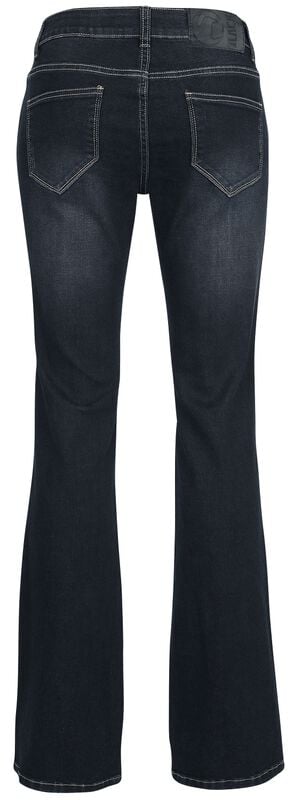 Gothicana By Emp "Grace - Dark-Blue Jeans With Wash And Turn-Up" Jeans Dark Blue By Black Premium By EMP