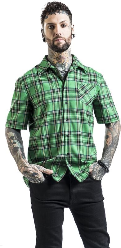 Gothicana By Emp "Green Shirt" Short-sleeved Shirt Green By H&R London