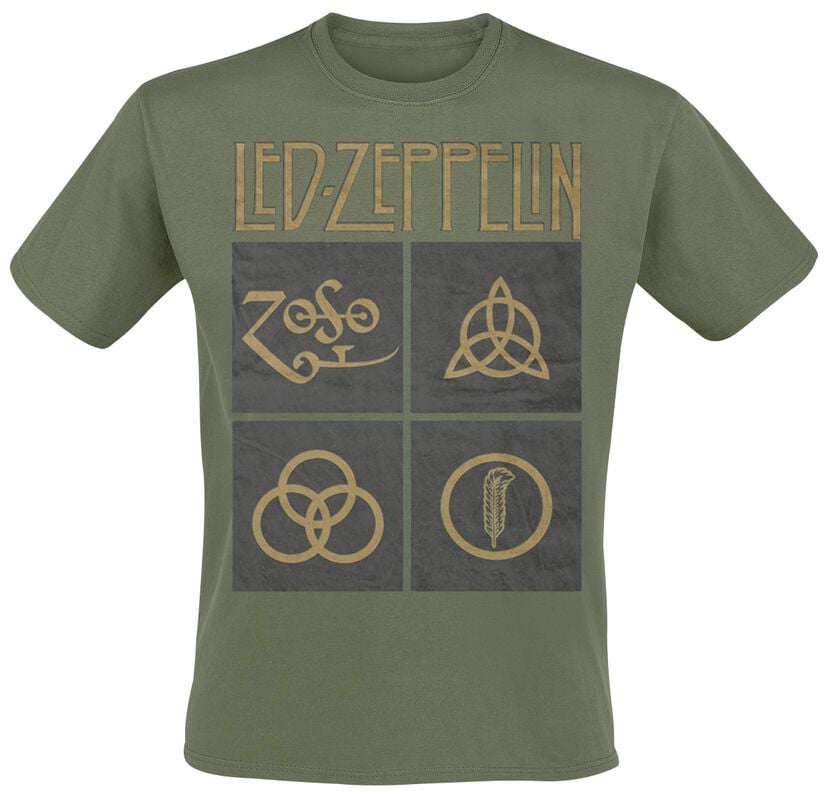 gothicana by emp "Green Symbols" T-Shirt olive by Led Zeppelin