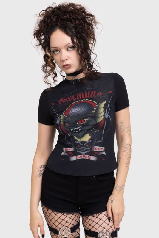 Gothicana By Emp "Gremlins - Here Comes Trouble T-shirt" T-Shirt Black By Killstar