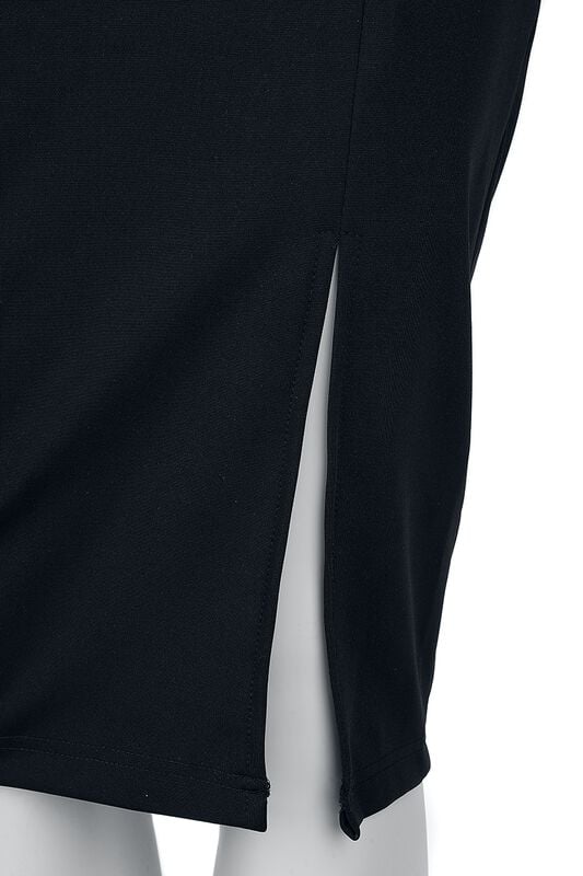 Gothicana By Emp "Grey-Black Wiggle Dress" Midi Dress Black-white By H&R London