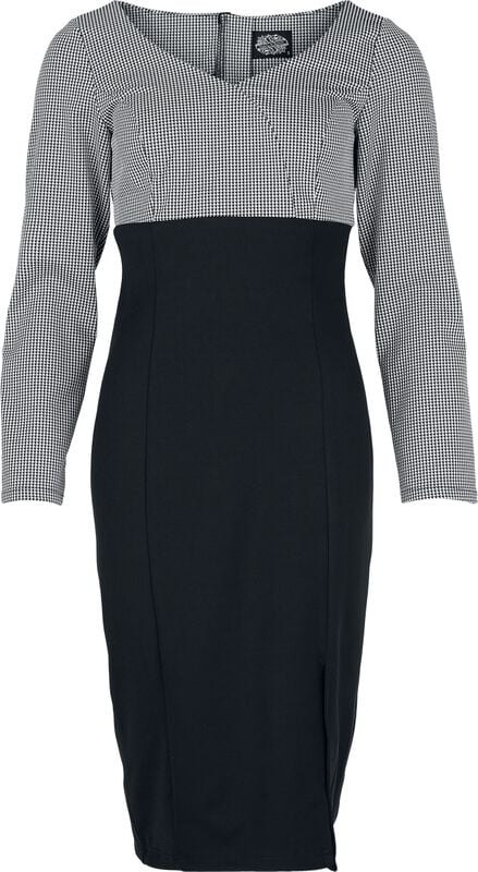 gothicana by emp "Grey-Black Wiggle Dress" Midi Dress black-white by H&R London