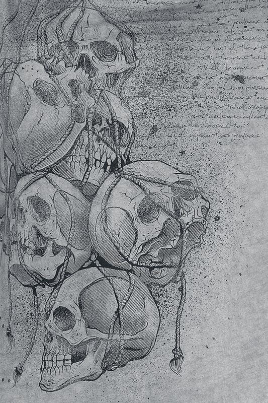 Gothicana By Emp "Grey Top With Cut-Outs And Print" Top Grey By Black Premium By EMP