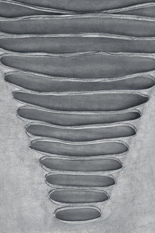 Gothicana By Emp "Grey Top With Cut-Outs And Print" Top Grey By Black Premium By EMP