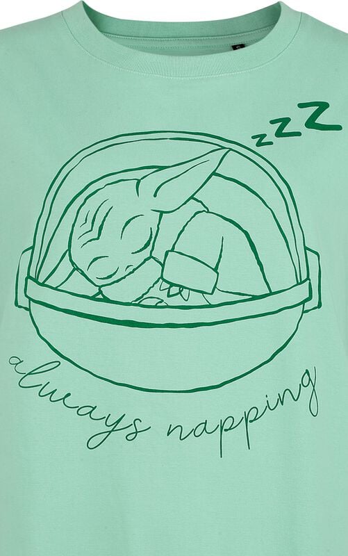 Gothicana By Emp "Grogu Napping - Oversized" Oversized T-shirt Light Green By Star Wars