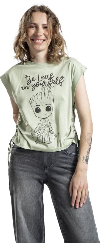 Gothicana By Emp "Groot - Be Leaf In Yourself" Top Olive By Guardians Of The Galaxy