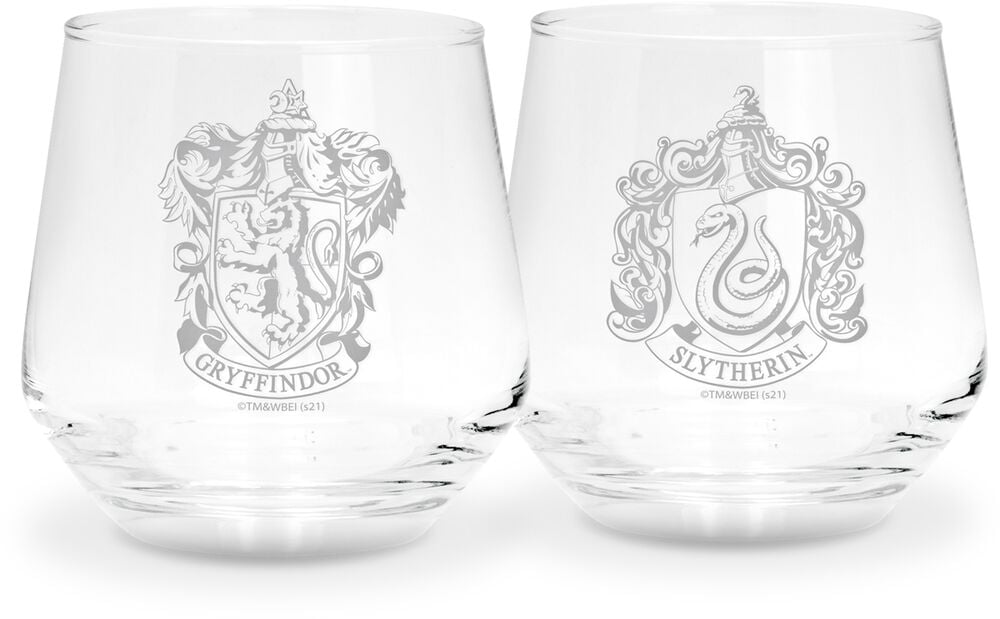 gothicana by emp "Gryffindor & Slytherin" Glass Set transparent by Harry Potter