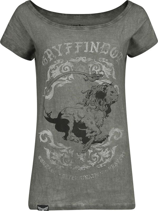 Gothicana By Emp "Gryffindor" T-Shirt Grey By Harry Potter