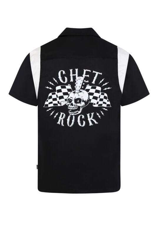 Gothicana By Emp "Guitar Head Bowling Shirt Black" Short-sleeved Shirt Black By Chet Rock