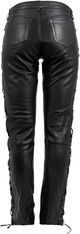 Gothicana By Emp "GWTie UP Jeans" Leather Trousers Black By Gipsy