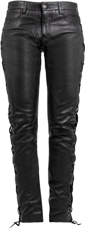 gothicana by emp "GWTie UP Jeans" Leather Trousers black by Gipsy