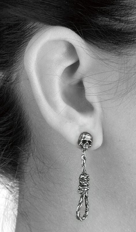 Gothicana By Emp "Hangman's Noose" Earrings Silver-coloured By Alchemy Gothic
