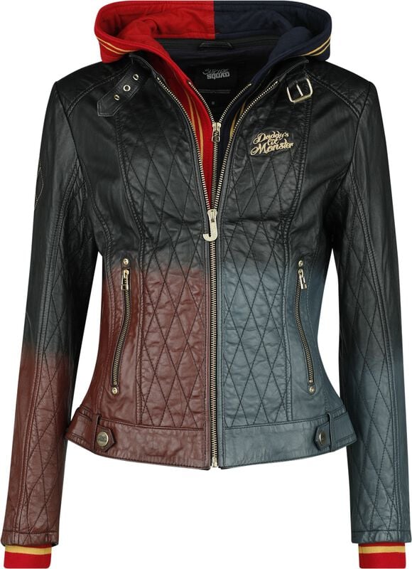 Gothicana By Emp "Harley Quinn - Daddy's Lil' Monster" Leather Jacket Multicolour By Suicide Squad