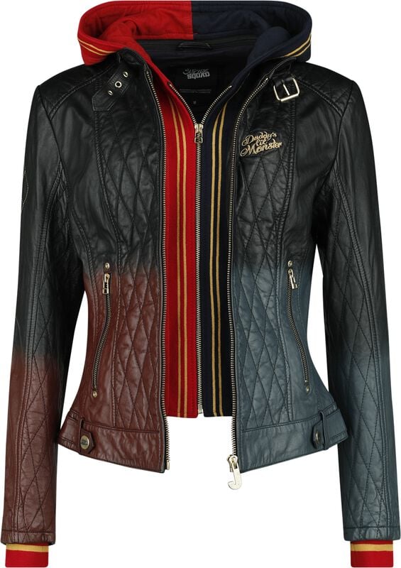 Gothicana By Emp "Harley Quinn - Daddy's Lil' Monster" Leather Jacket Multicolour By Suicide Squad
