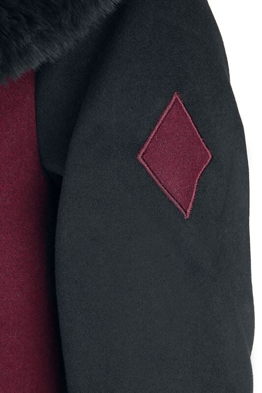 Gothicana By Emp "Harley Quinn" Winter Coat Red-black By Batman