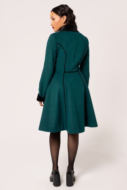 Gothicana By Emp "Harper Coat" Coats Green By Hell Bunny