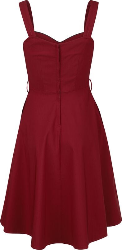 Gothicana By Emp "Heart Nuckle Flare Dress" Midi Dress Red By Voodoo Vixen