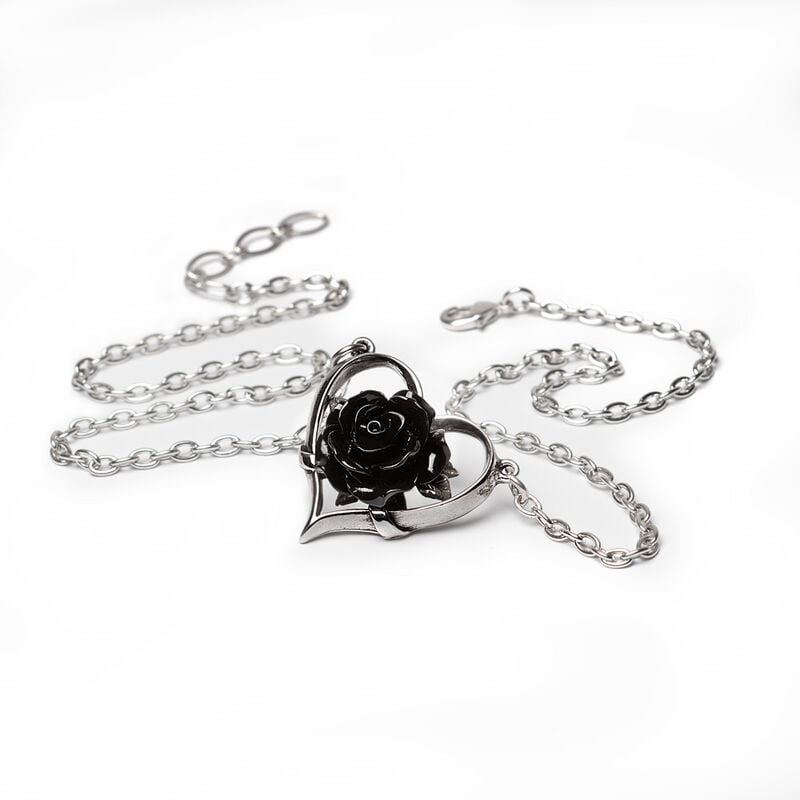 Gothicana By Emp "Heart Of Blackness" Necklace Black-silver By Alchemy Gothic