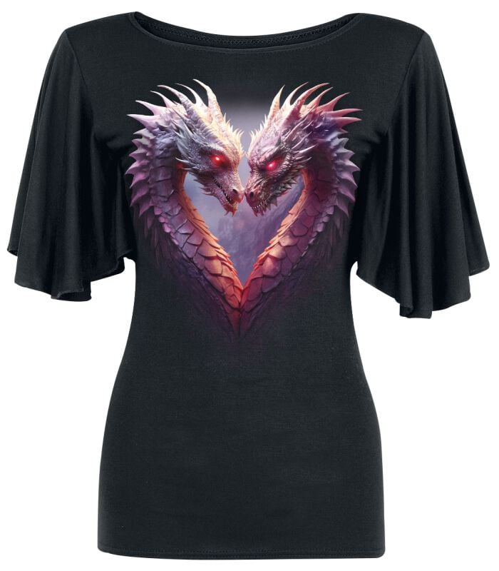gothicana by emp "Heart Of Dragon" T-Shirt black by Spiral