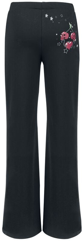 Gothicana By Emp "Heartly Cherries" Cloth Trousers Black By Alchemy England
