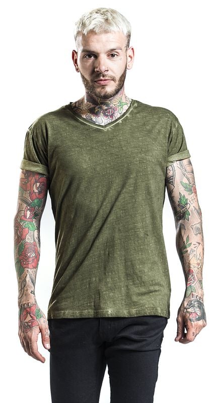Gothicana By Emp "Heavy Soul" T-Shirt Olive By RED By EMP