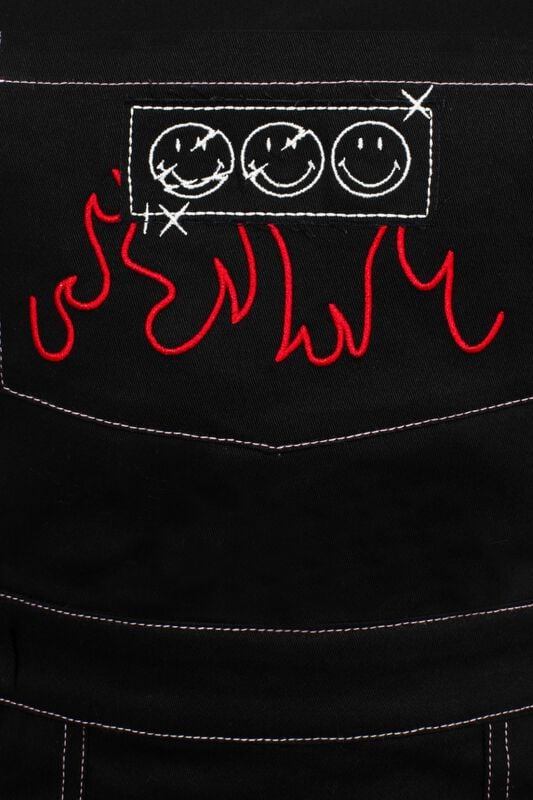 Gothicana By Emp "Hell Bunny X Smiley Originals Dylan Pinafore Dress" Mini Dress Black By Hell Bunny