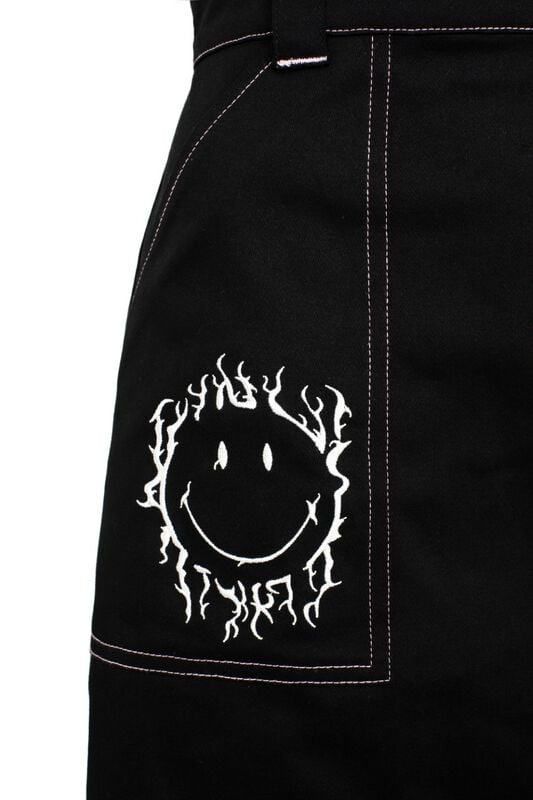 Gothicana By Emp "Hell Bunny X Smiley Originals Dylan Pinafore Dress" Mini Dress Black By Hell Bunny