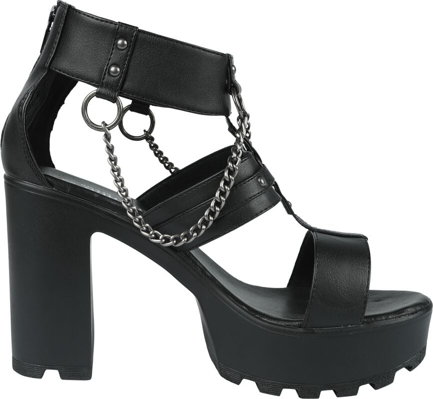 Gothicana By Emp "High Heels With Chains And Rivets" High Heel Black By Gothicana By EMP