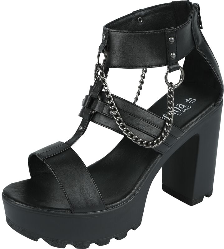 gothicana by emp "High Heels With Chains And Rivets" High Heel black by Gothicana by EMP