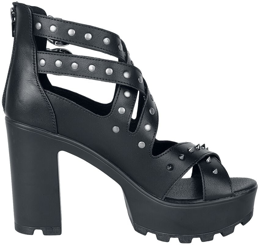 Gothicana By Emp "High Heels With Straps And Studs" High Heel Black By Black Premium By EMP
