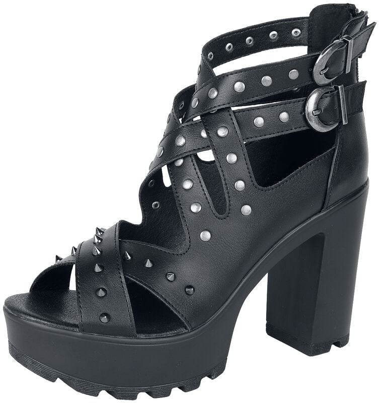 gothicana by emp "High Heels with Straps and Studs" High Heel black by Black Premium by EMP