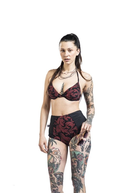 Gothicana By Emp "High Waist Bikini Bottoms With Ornaments" Bikini Bottom Black By Black Premium By EMP