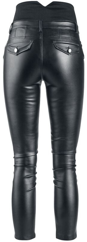 Gothicana By Emp "High Waist Imitation Leather Trousers" Imitation Leather Trousers Black By Forplay