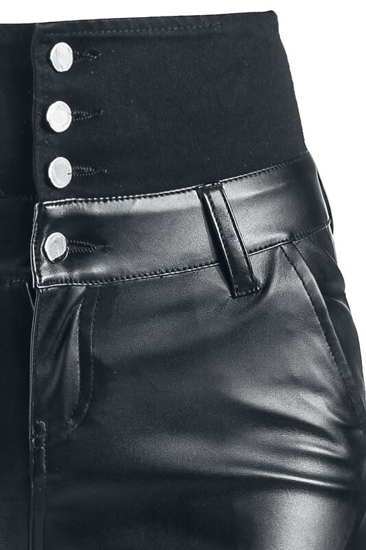 Gothicana By Emp "High Waist Imitation Leather Trousers" Imitation Leather Trousers Black By Forplay