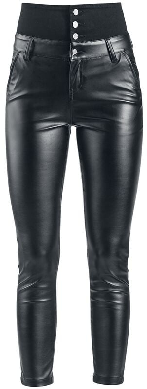 gothicana by emp "High Waist Imitation Leather Trousers" Imitation Leather Trousers black by Forplay